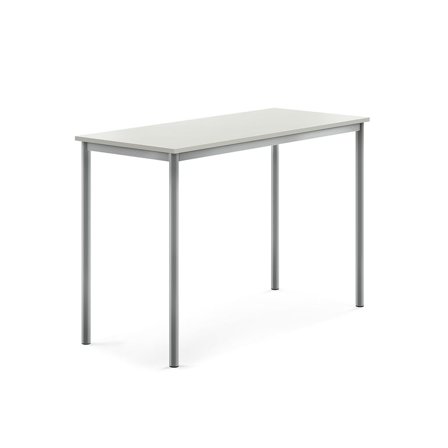 Desk BORÅS, 1400x600x900 mm, grey laminate, alu grey