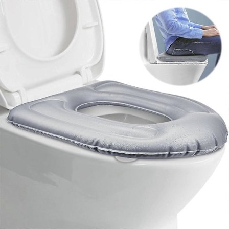 Oppustelig toiletpude med sugekop, højdejusterbart toiletsæde, vandtæt, til ældre handicappede voksne -CHNSZ