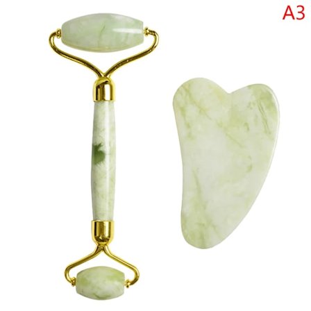 Naturlig Jade Gua Sha Skrapa Bräda Quartz Massage Jade Guasha Sten för Ansikte Hals Hud Lyft Anti-rynk Skönhetsvård 1/2st