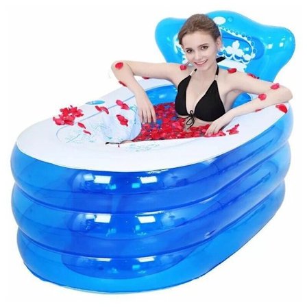 130 x 70 x 70 cm sammenleggbar PVC oppblåsbar badekar for voksne