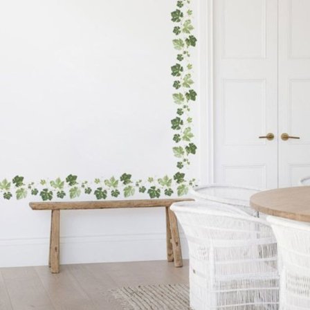 Hängande murgröna vägg med murgröna blad väggdekaler sovrum vardagsrum soffa TV