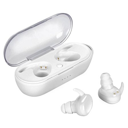 Hörlurar med Laddfodral TWS Vit