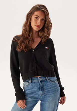 TOMMY JEANS Tjw Essential Badge Cardigan BDS Black Klær