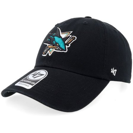 47 Brand - NHL Svart unconstructed Keps - San Jose Sharks Clean Up Black Dad Cap @ Hatstore