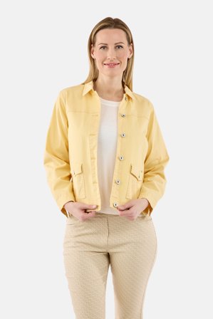 BRANDTEX - Kort Jakke - Gul - Knaplukning
