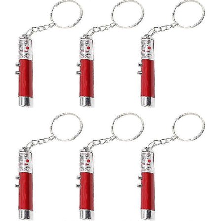 6 kpl Mini Laser-osoitin Kissalelu Avaimenperällä Taskulamppu Hauska Kissalelu