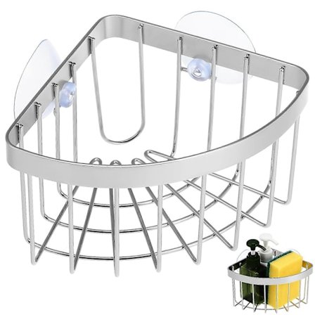 Sugpropp Svamphållare Rostfritt Stål Svamphållare Diskbänk Hörn Svamphållare