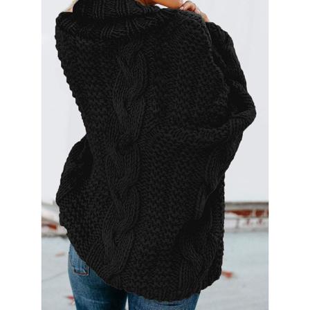 Dam lös överdimensionerad Casual Turtle Neck tröja Pullover