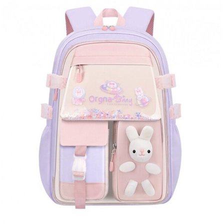 Skolesekk Kanin, rosa, 32x17x45cm