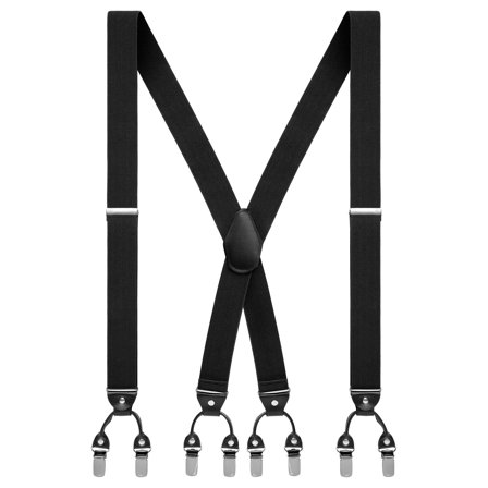 Vexel | Brede Zwarte X-vormige Clip Bretels voor mannen - Bretels met clips