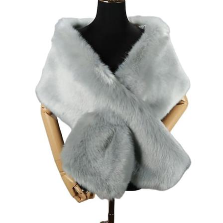 Dame Faux Fur Sjal Fest Faux Fur Krage Fur Wraps For Vinter Bryllup Dekk Opp 180CMFARGE 14 COLOR 14 180CM
