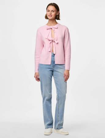 Pieces Pcsilly Ls Rev Tie Knit Noos Bc - Pink - L