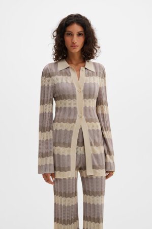 Malina - Linnea strickjacke - L - Multi Taupe