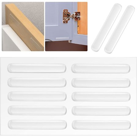 20 stk. gennemsigtige kofangerpuder, 6 cm støddæmper gummipude støjfødder dørstoppere til skabslåger, køkken, badeværelse, kontor (oval, 6,2*0,9*0,25 