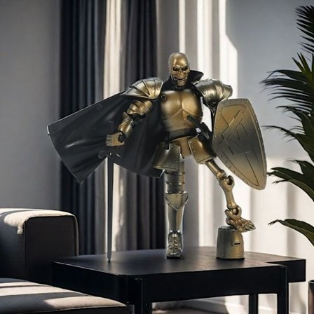 Rörlig medeltida krigardocka med flera leder, sjunde generationens dubbelformspansardocka