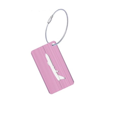 Elegant Aluminium Bagagetag: Flygplan, Vajer, Adresslapp