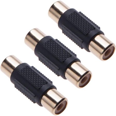 (3-pack) RCA-adapter från Keple förlängningskabel Jack-omvandlare hona till hona-kontakt Video-ljudkoppling för backkamera, bil, övervakning, DVD
