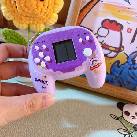 Mini Tetris Nøglering – Bærbart Puslespil, Sjov Samlergave til Gamere