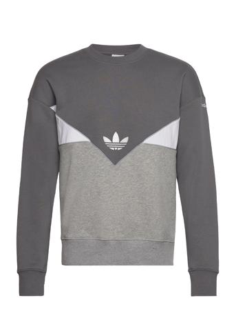 Adicolor Seasonal Reflective Crew Sweatshirt Sweat-shirt Genser Grå Adidas Originals*Betinget Tilbud