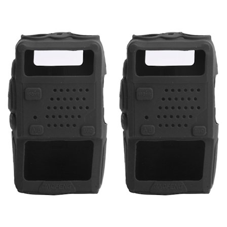 Baofeng UV5R Mini Walkie Talkie Blød Silikone Beskyttelsesetui Sort 2-pak