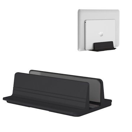 Justerbar lodret fod til bærbar computer Sort