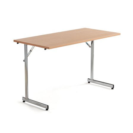 Konferenztisch CLAIRE, klappbar, 1200 x 600 mm, Laminat Buche/Chrom