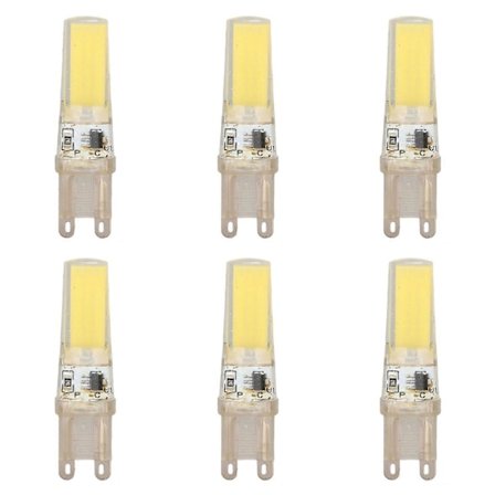 6-pack G9 LED-lampa COB Dimbar Professionell G9 LED-lampa Ersättning för Vägglampor Bordlampor 220V Vit Ljus