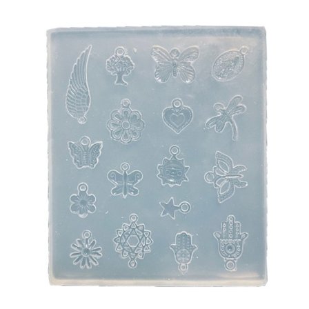 Örhängen Berlock Silikonform Blomma Hjärta Charm Hartsformar Smyckestillverkning