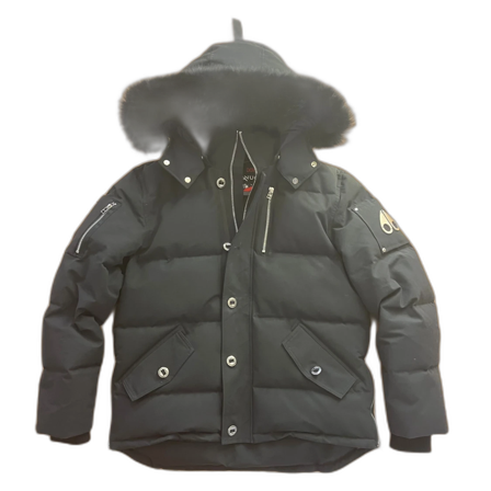 Svart Moose Knuckles dunjacka med päls