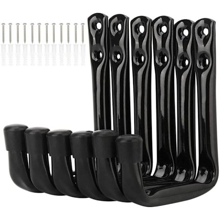 Paket med 6 Cykelväggkrokar, Tunga Garageförvaringskrokar med