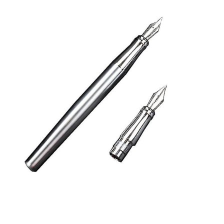 Duke 209 Rustfritt Stål Fude Fyllepenn Kalligrafi Bøyd Nib, Rent Sølv