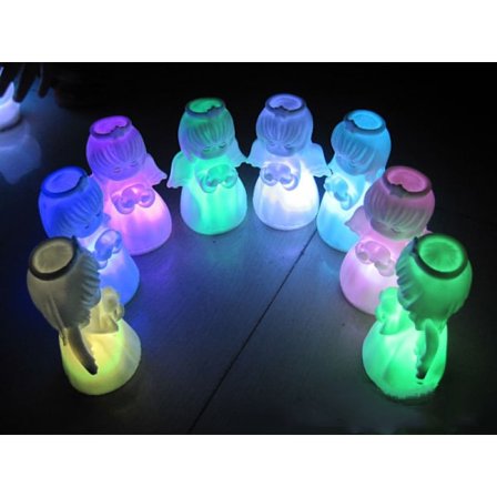 Blinkende fargerike LED-lys kjærlighetsengel nattlys (5 stk)