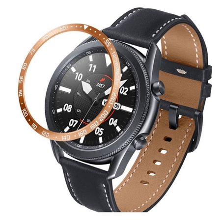 Samsung Galaxy Watch 3 (45mm) hållbar dial bezel - rosa guld / vit Letters / E Type