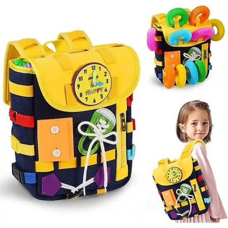 Kompatibel Montessori Aktivitetslegetøjsrygsæk i Filt til Børn