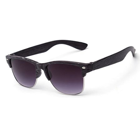 Solbriller klubmaster sort træ mørkt glas