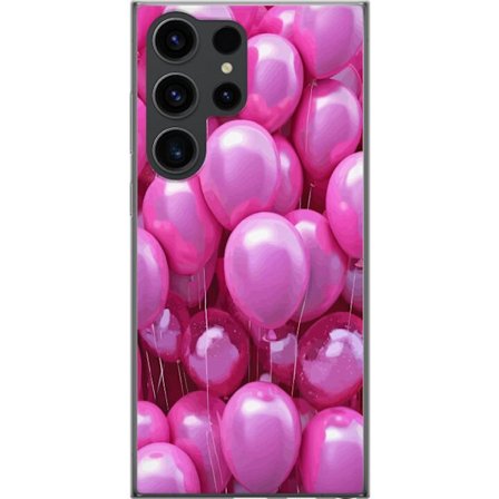 Kompatibelt Mobilskal till Samsung Samsung Galaxy S24 Ultra Rosa ballonger glansigt festligt motiv som för tankarna till födelsedag firande kärlek