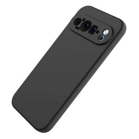 Google Pixel 9 / 9 Pro Gummibelagd Mattsvart Skal Kameraskydd Liquid - Svart