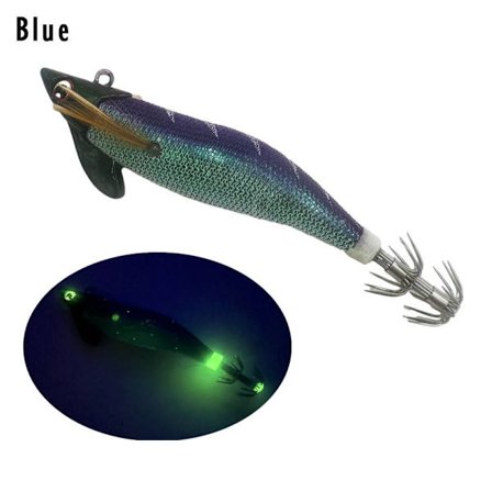 3STK Trereker lokker Blekksprutkrok BLÅ BLÅ