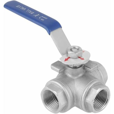 3/4" DN20 Hun T-Type Ventil 3 Vejs SUS304 Rustfrit Stål Kugleventil med