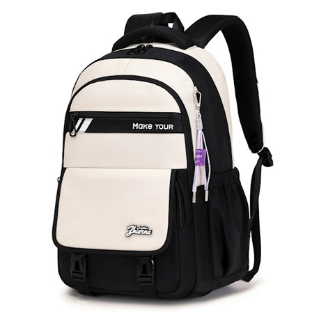 Skoletaske til folkeskoleelever i 4.-6. klasse, 46*31*18 cm, sort