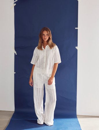 Noella Kimona Pants - White - L