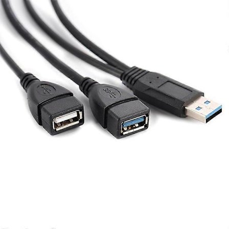 USB 3.0 Y Splitter-kabel, USB 3.0 Typ A Hona till Dubbel USB Hane 1 till 2 Samtidig Data Laddningsomvandlare Y Förlängningskabel