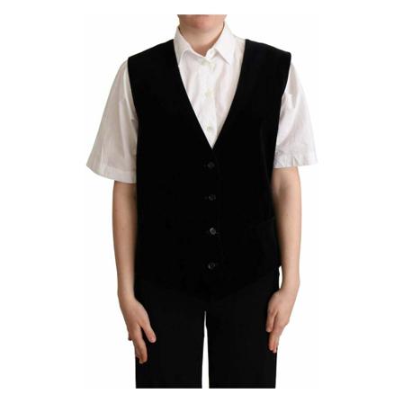 Dolce & Gabbana, Suit Vests Zwart, Dames, Maat:S,leopard