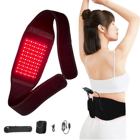 LED Infrarød Rødt Lys Terapi Varme Massasje Midjebelte For Kroppssmerte Lindring ft