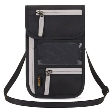 Passhållare Halspåse Passväska SVART - high quality