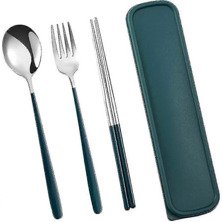 Rustfrit stål bestiksæt genanvendelig ske spisepinde gaffel bærbar bestik redskaber Kore CG