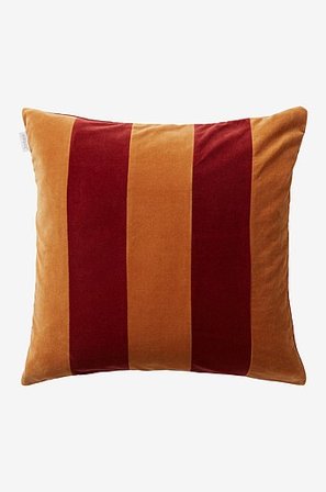 Jotex - Stripe Kissenhülle 50x50 Cm Braun/rot - RUTH - Kaufe Dekokissen und Kissenbezüge bei Jotex