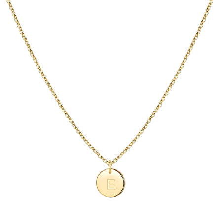 Justerbar Snygg Initialhänge Halsband Bokstav Guldkedja Halsband Mode Skiva Halsband Handgjord Gåva för Par null - E