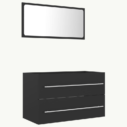 Vidaxl Badrumsmöbler Set 2 Delar Grå Spånskiva Grå