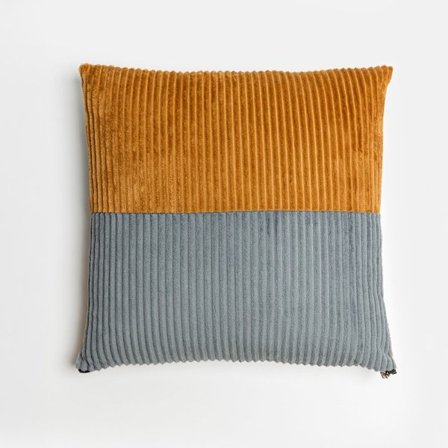 Pude 45x45cm Polyester Sennepsgrå